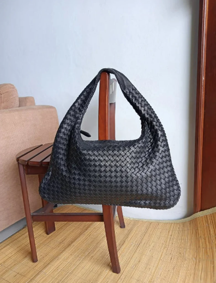 Leather Handwoven Hobo Bag